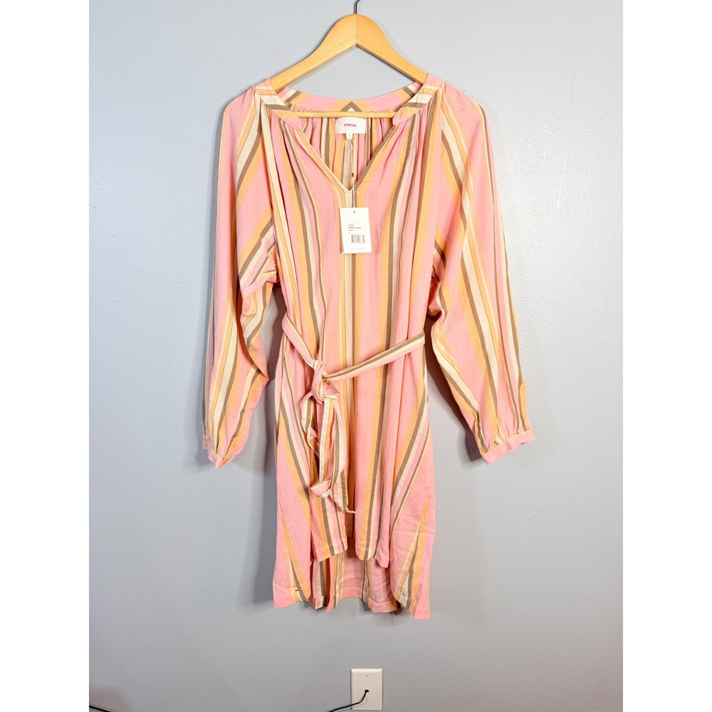 XiRENA NWT Sabrine Dress with Pockets‎ Size S in Villa Pink/Orange/Multi Stripes